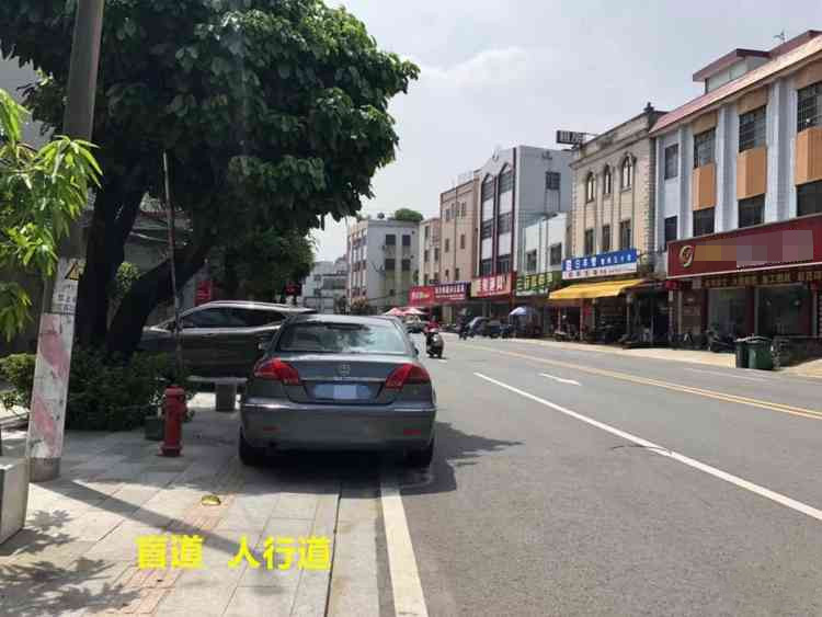 人行道违停车